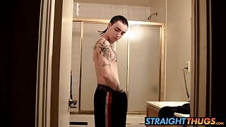 Blinx strips to his undies and masturbates in the shower