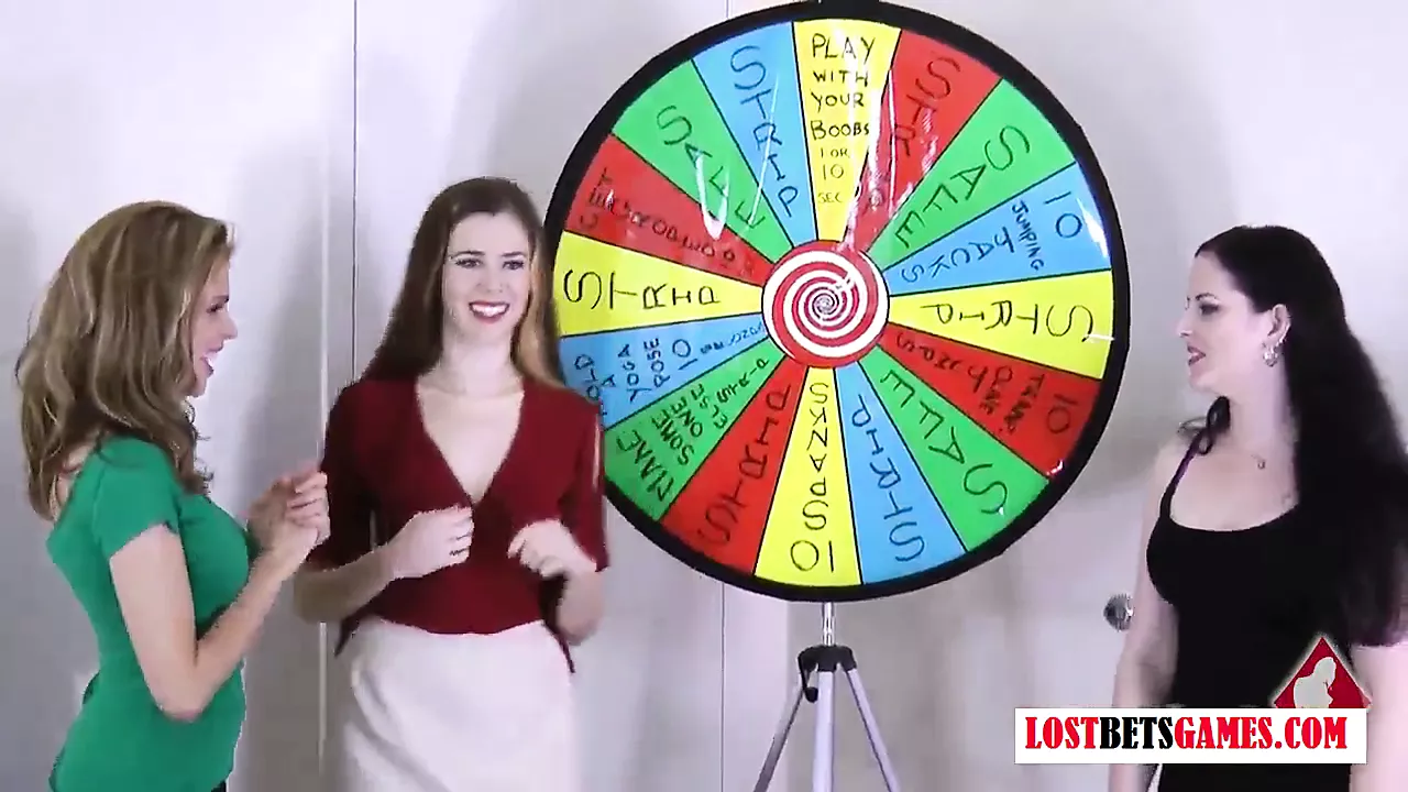 3 very pretty girls play a game of strip spin the wheel picture