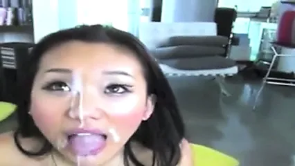 18 yo Alina Li taking facial cumshot after a good fuck