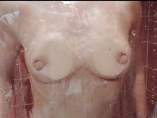 Black mature long nipples - Gigantic long nipples mature in the shower