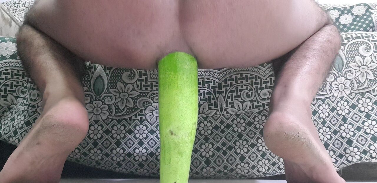 Fucking with two vegetables