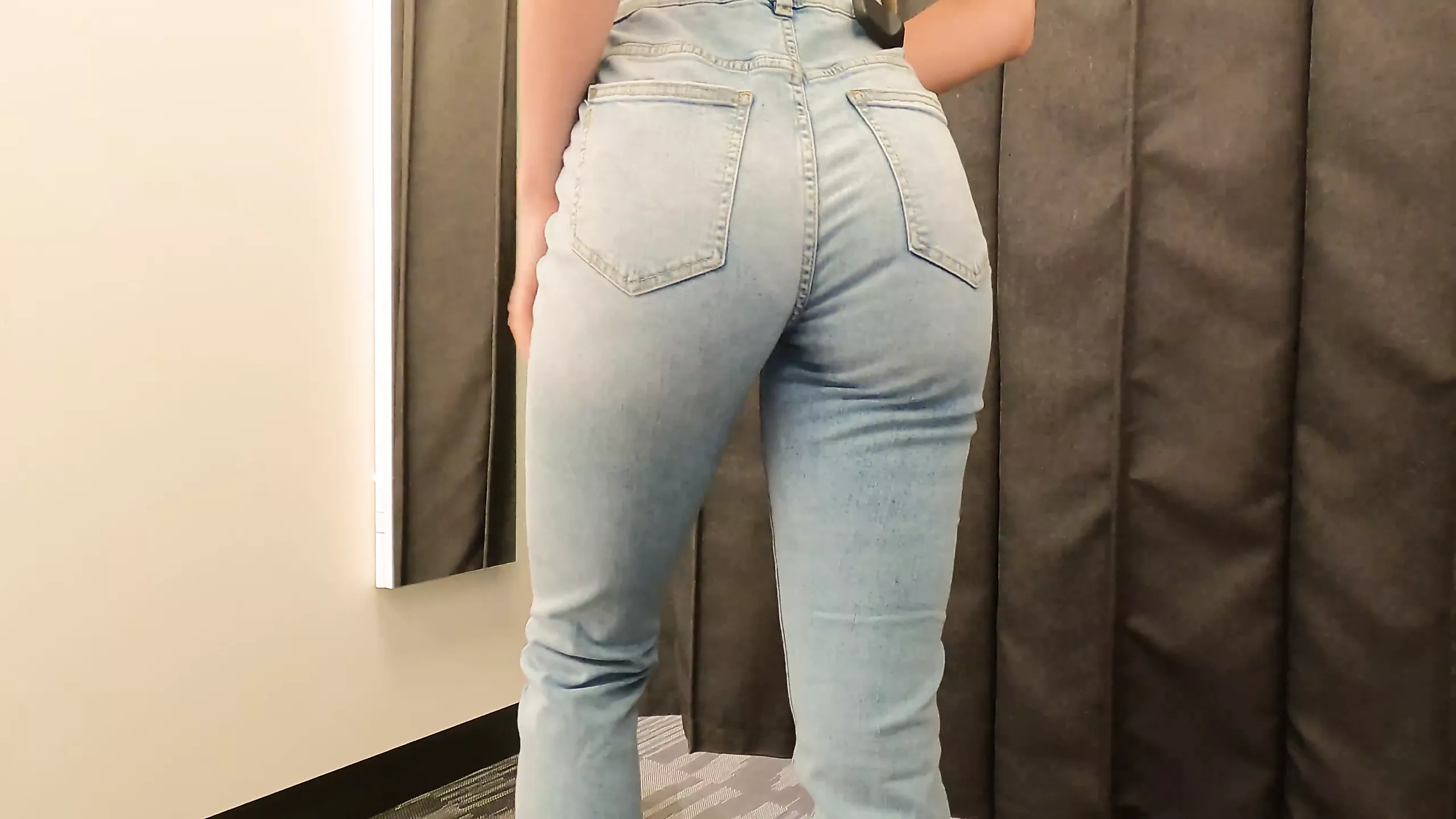 Fit girl try-on haul slim fit jeans, trousers picture image