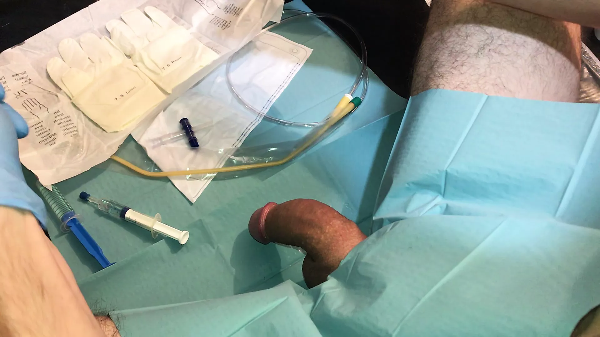 First Time painful catheter insertion peehole cumshot hq pic