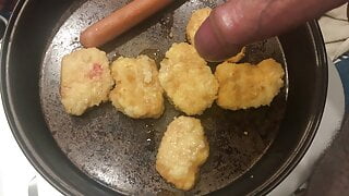 pissing on nuggets cooking