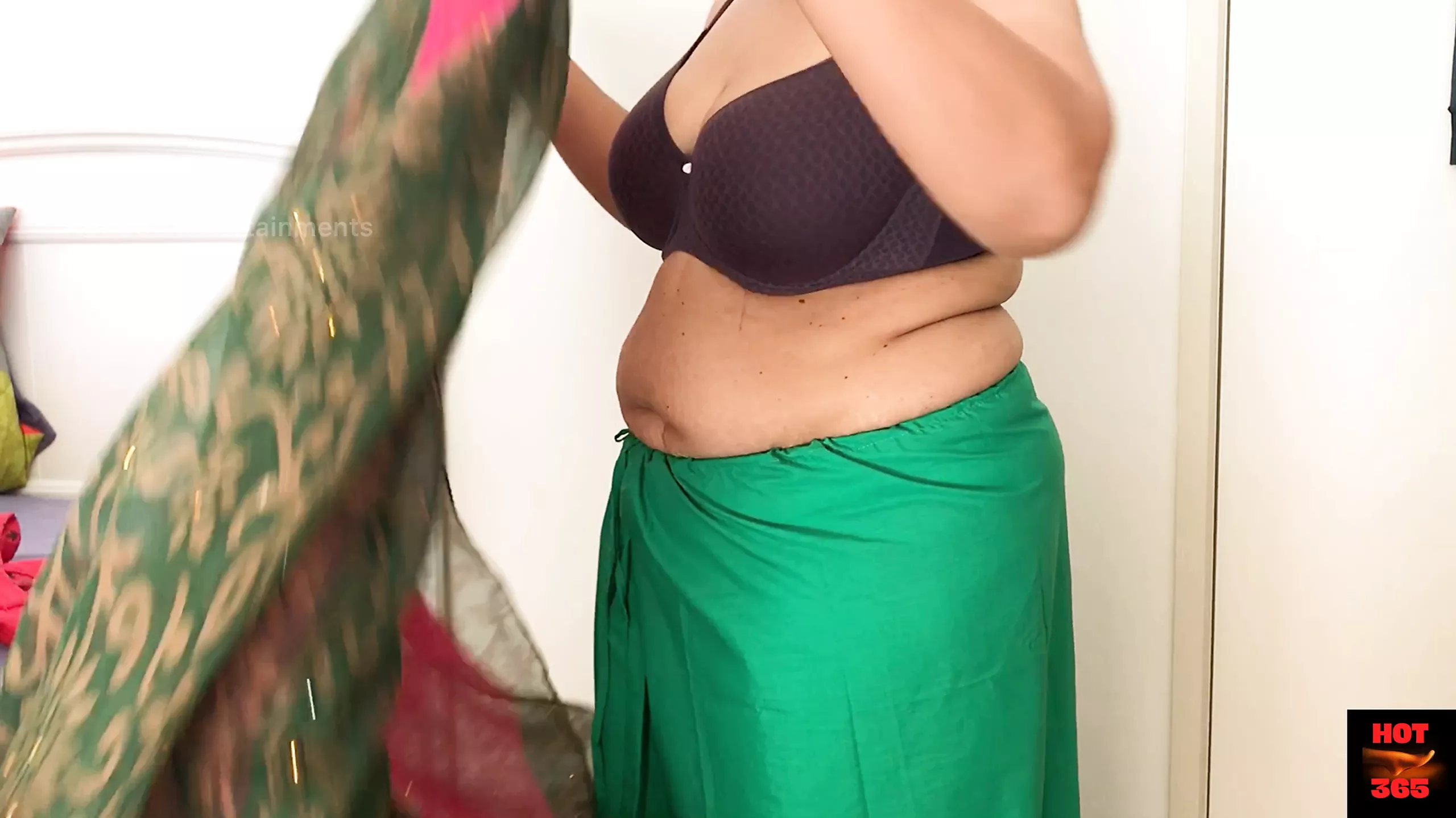 Sexy Indian Girl Stripping Off Saree To Panties pic