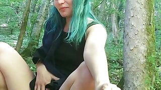 Pissing in public in the forest