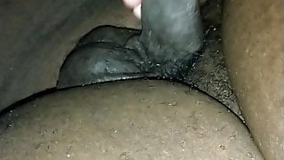 Stroking Fat black Cock