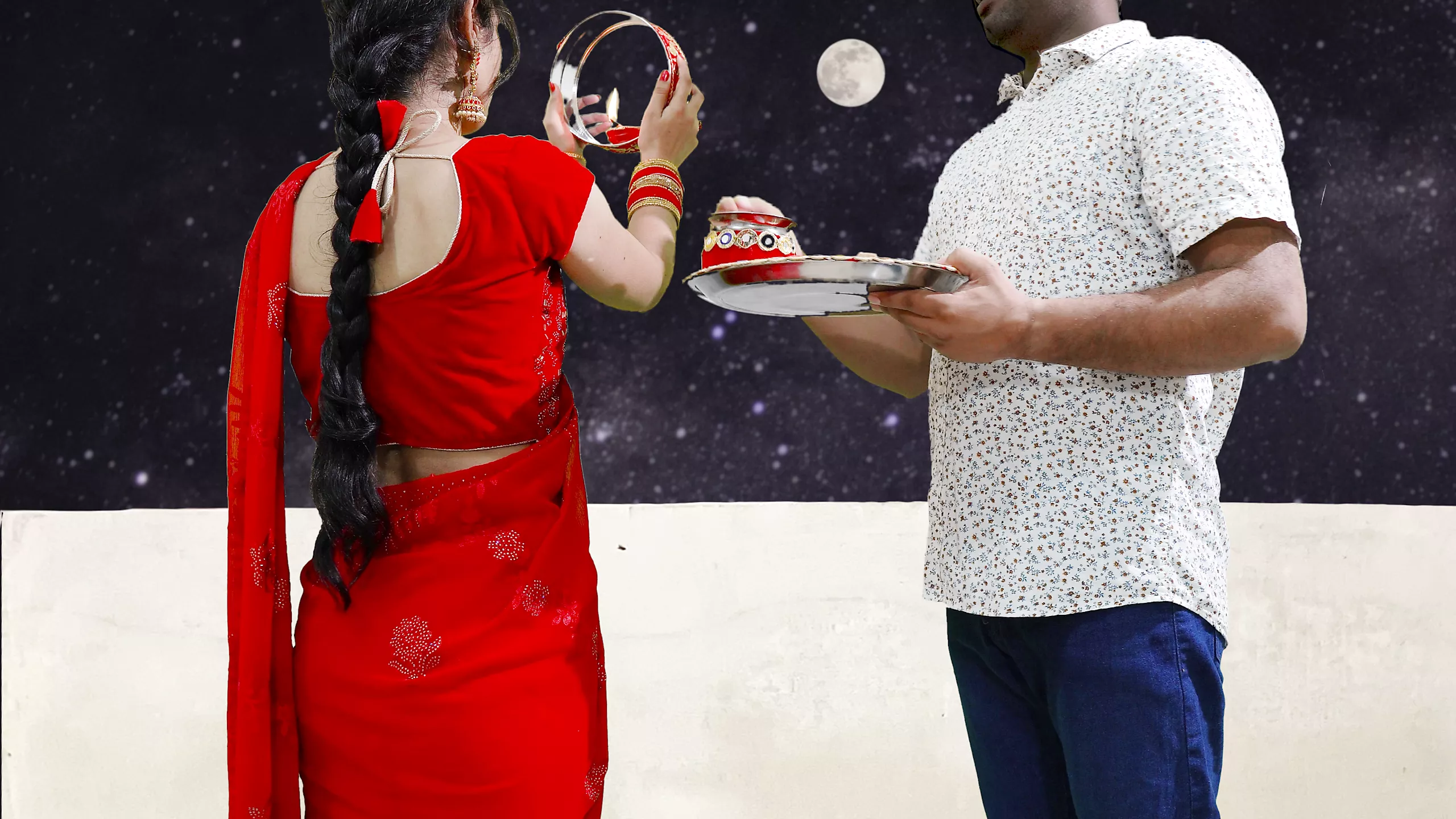 Karva Chauth Special Newly Married Priya Had First Sex And Blowjob Under The Sky With Clear Hindi Audio
