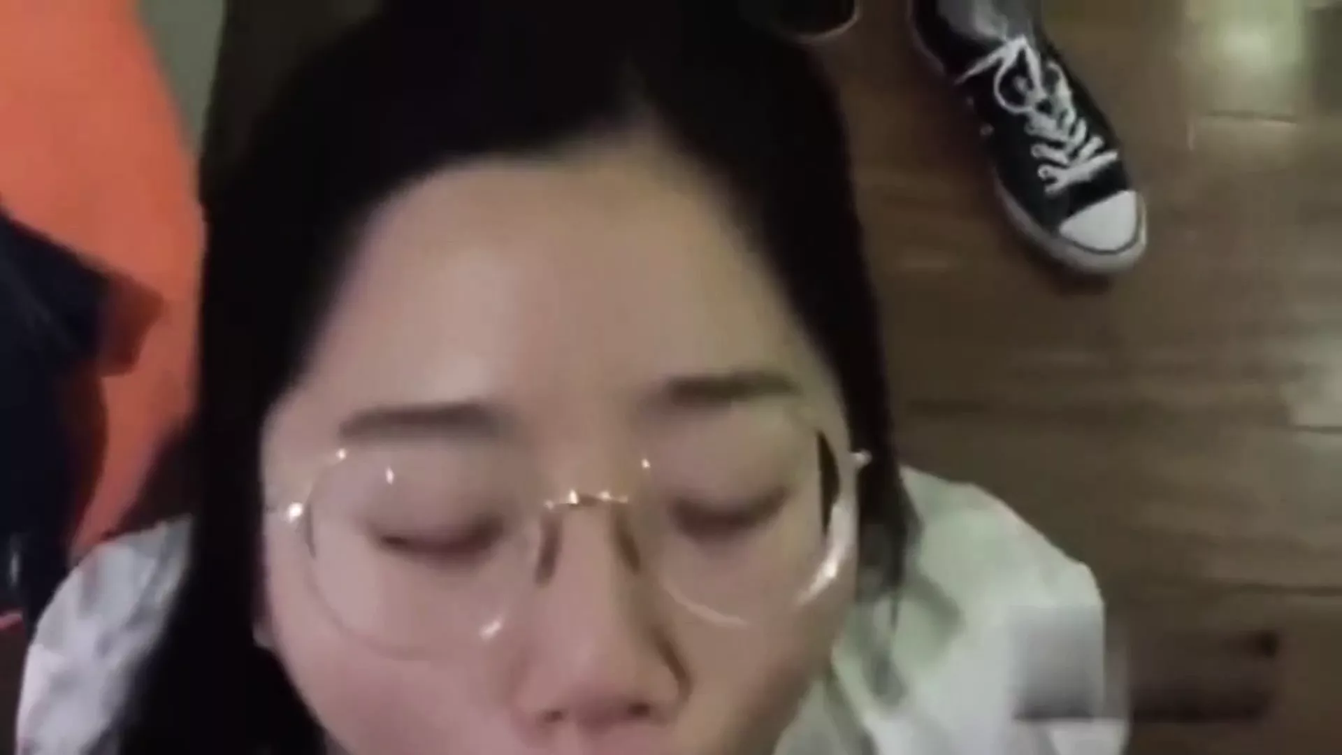 Amateur Asian Blowjob Girl Glasses Penis