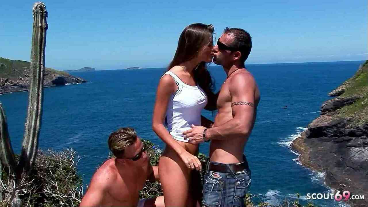 BEACH ANAL SEX FOR SKINNY TEEN NESSA DEVIL IN MMF THREESOME pic