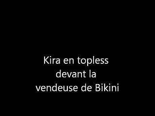 Black xl bikini tops - Big boobed woman in bikini top flashes female shop assistant