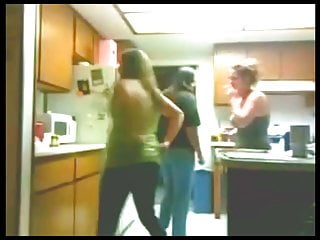 Bikini nude drunk girls - Two drunk girls mooning in the kitchen