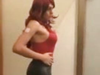 Sexy red heads vidoe - Sexy red head leather bitch max tight leggins