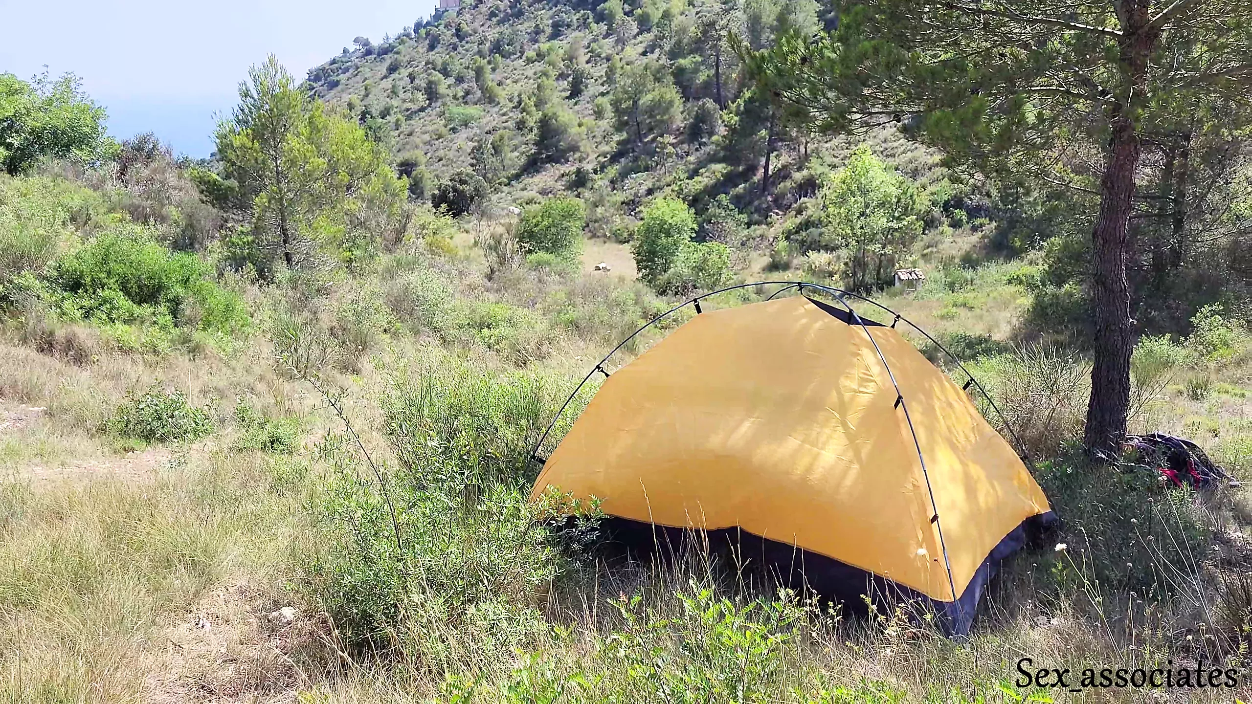 The tourist heard loud moaning and caught couple fucking in the tent photo photo