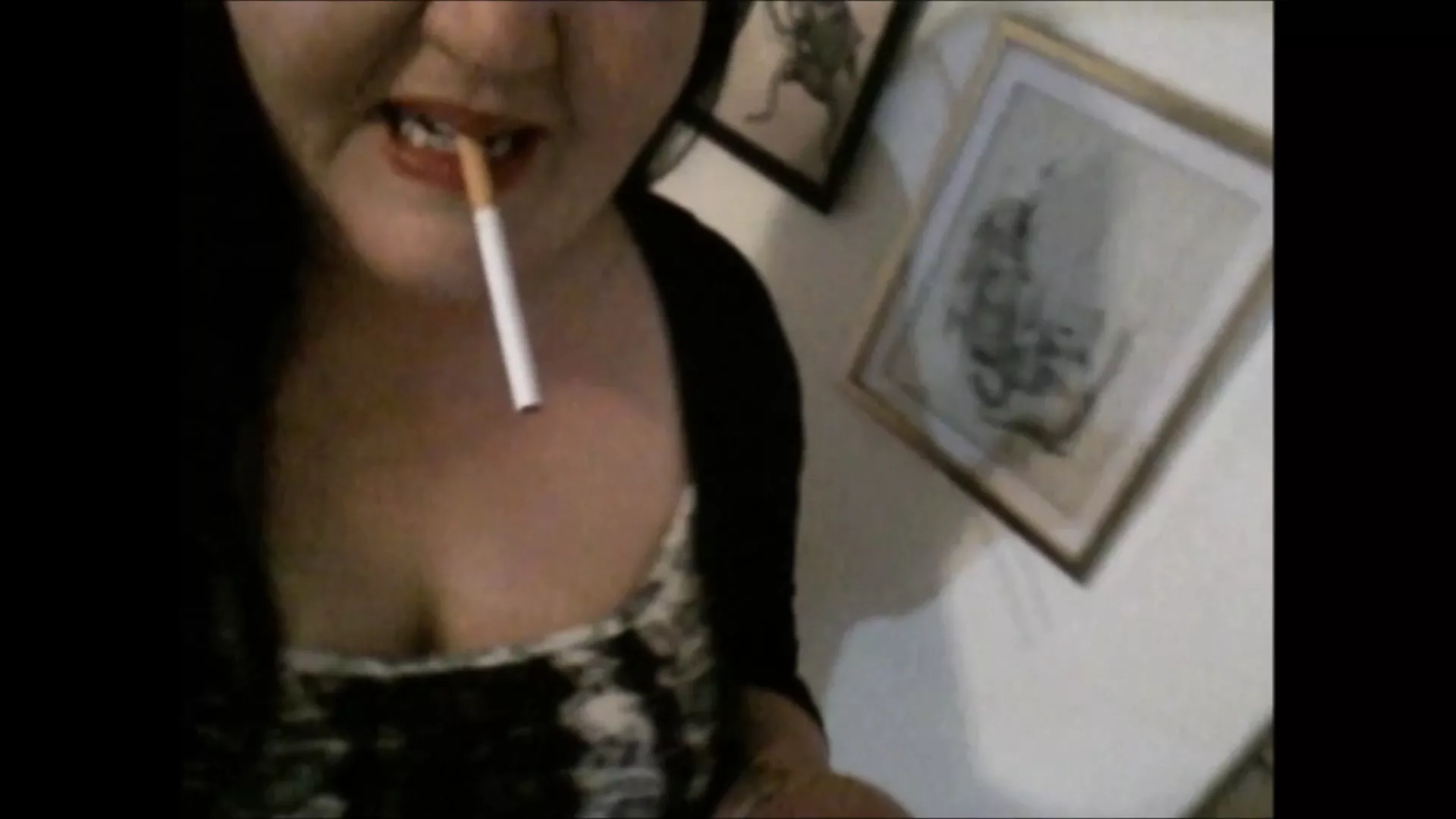 mistress strap on dildo fucking anal slut while smoking
