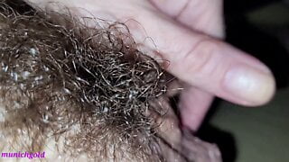 A very private fuck! munichgold is licked, fucked in her hairy horny pussy! Please cum on my hot ass!