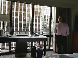 Naked grannie videos - Mature hottie naked in hotel window