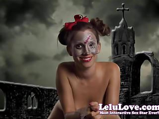 Fairground sex with zombies - Zombie lelu riding her sybian to a big haunted halloween org