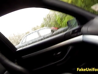 Police man fucking gay - Police man anal fingers blonde slut in car