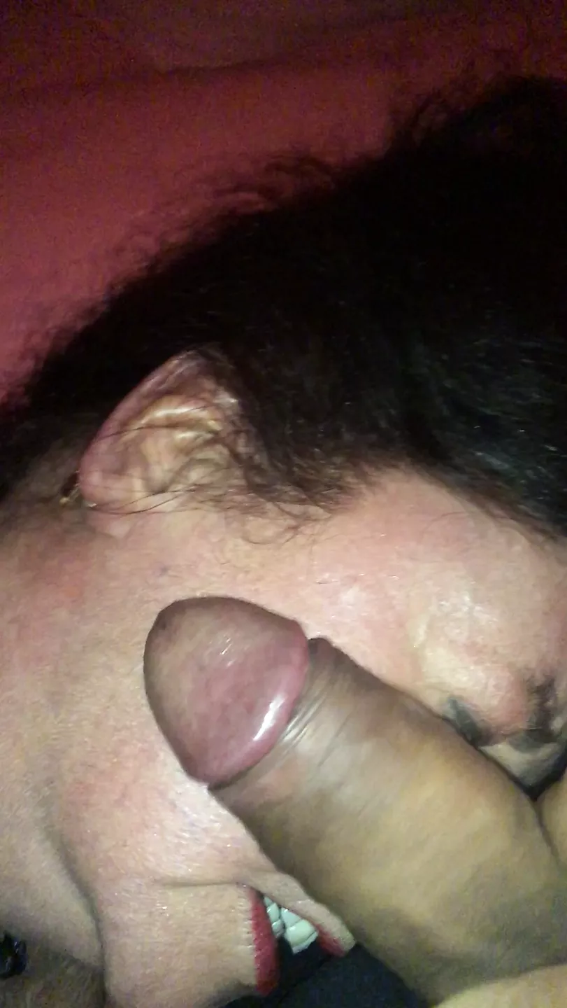 Grandma getting young dick slapped and rubbed all over face