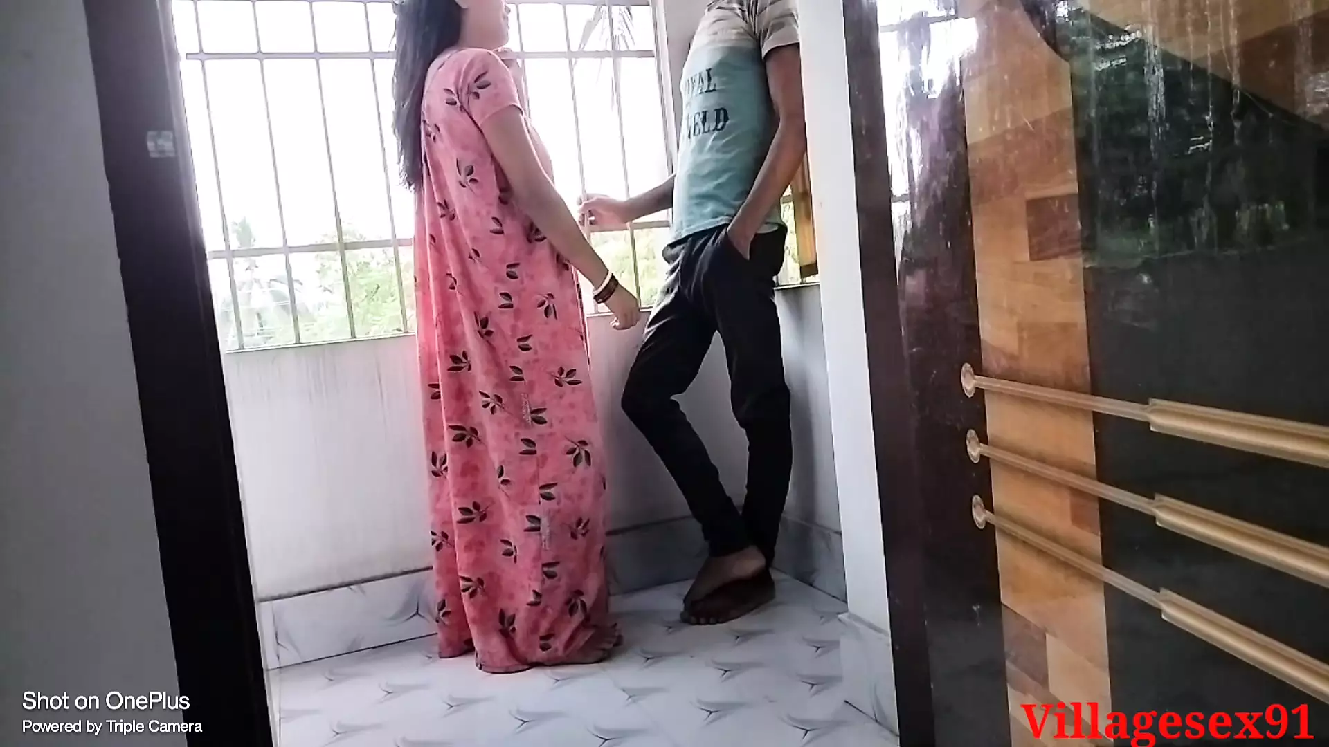 Desi Local Indian Stepmom Has Hardcore Anal Fuck With Stepson On Balcony photo