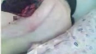 Nerdy Chinese girl on webcam masturbating