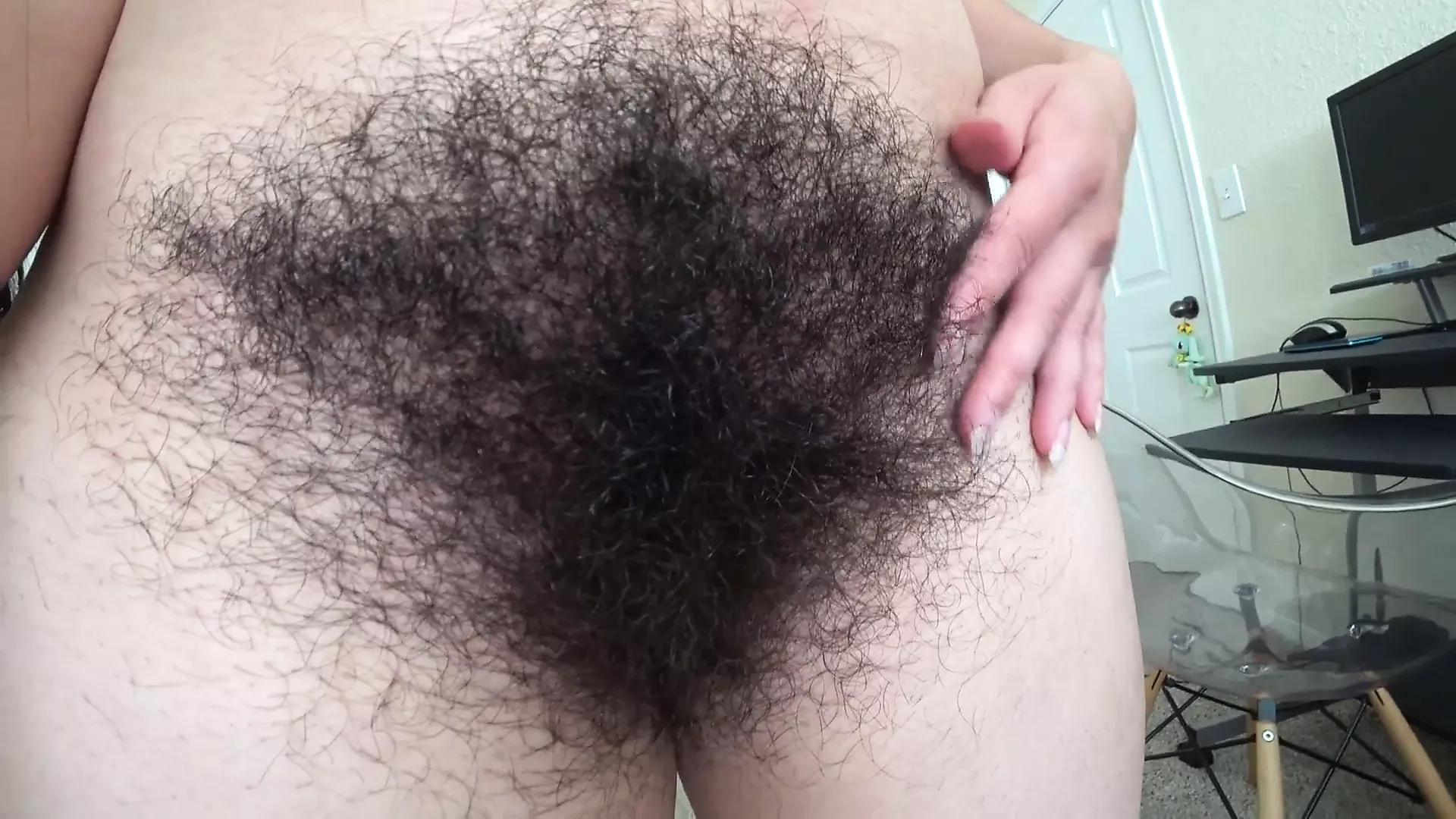 Extremely hairy girl