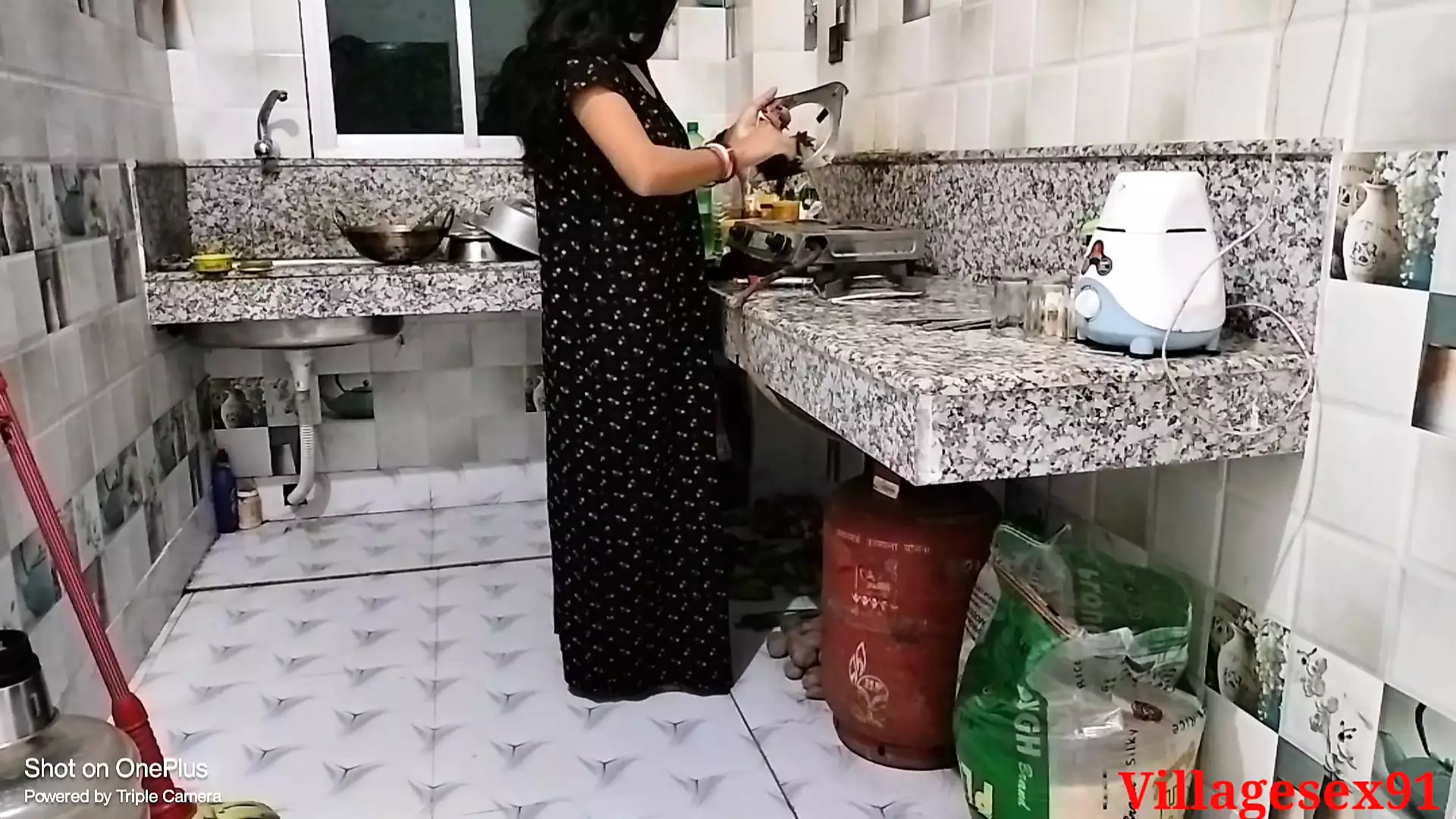 Wife In Black Dress Has Sex In The Kitchen ( Official Video By Villagesex91) pic