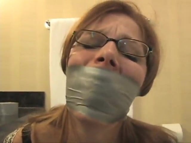 Watch Girl Duct Tape Wrapped Gagged in Bathroom video on xHamster