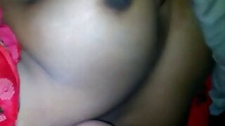 Indian husband presses his wife breast and sees wife pussy