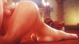 Brigitte Bends Over And Creampied