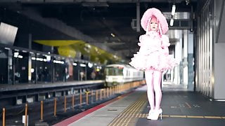 Sissy Frilled Doll with Pink Dress