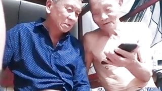 Chinese old men fucking at home