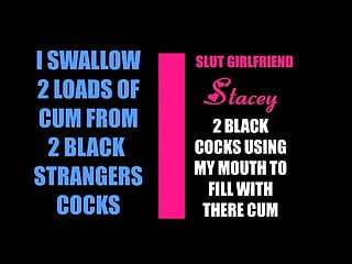 From black ass to black mouth I swallow 2 loads of cum from 2 black cocks