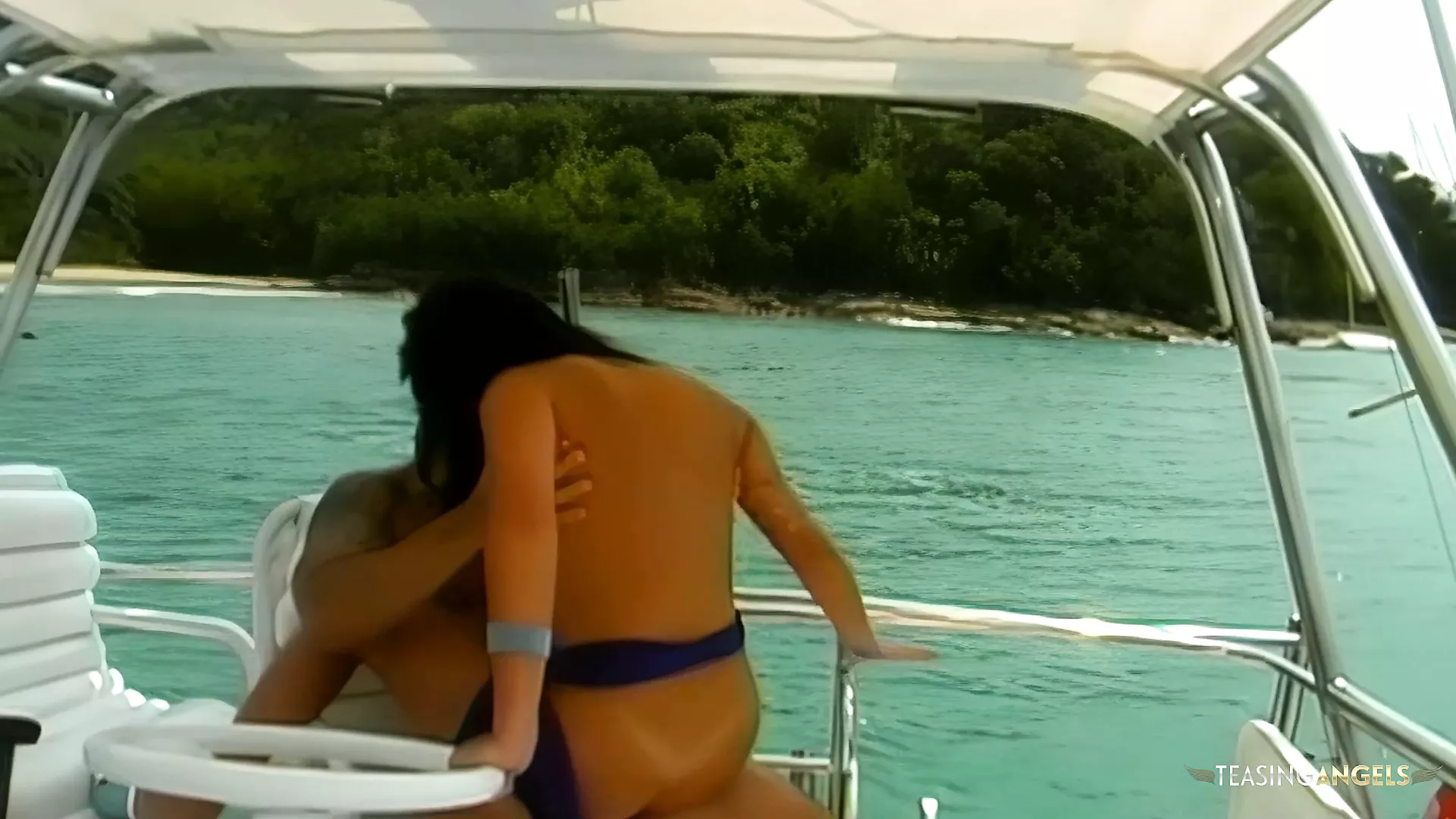 Yacht owner rewards the thick ass of a brunette milf with passionate rough anal