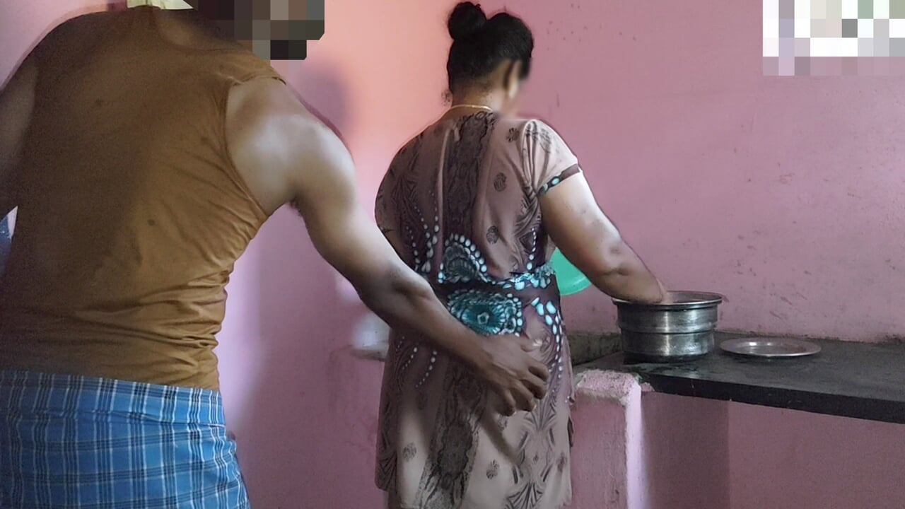 Aunty was working in the kitchen when I had sex with image photo