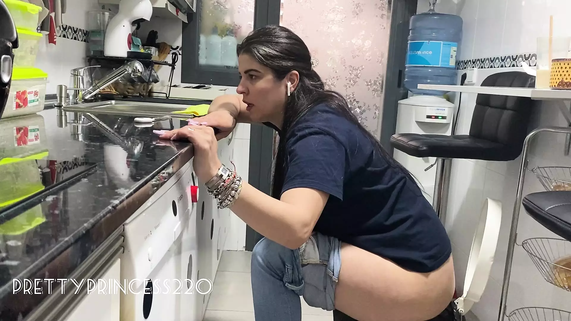pee and farting a lot in the kitchen