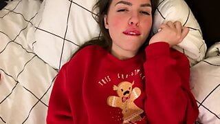 Christmas girl asked to cum inside