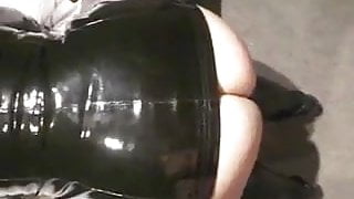 Dirty Amateur Slut PVC Dress Sexy Arse Whipping