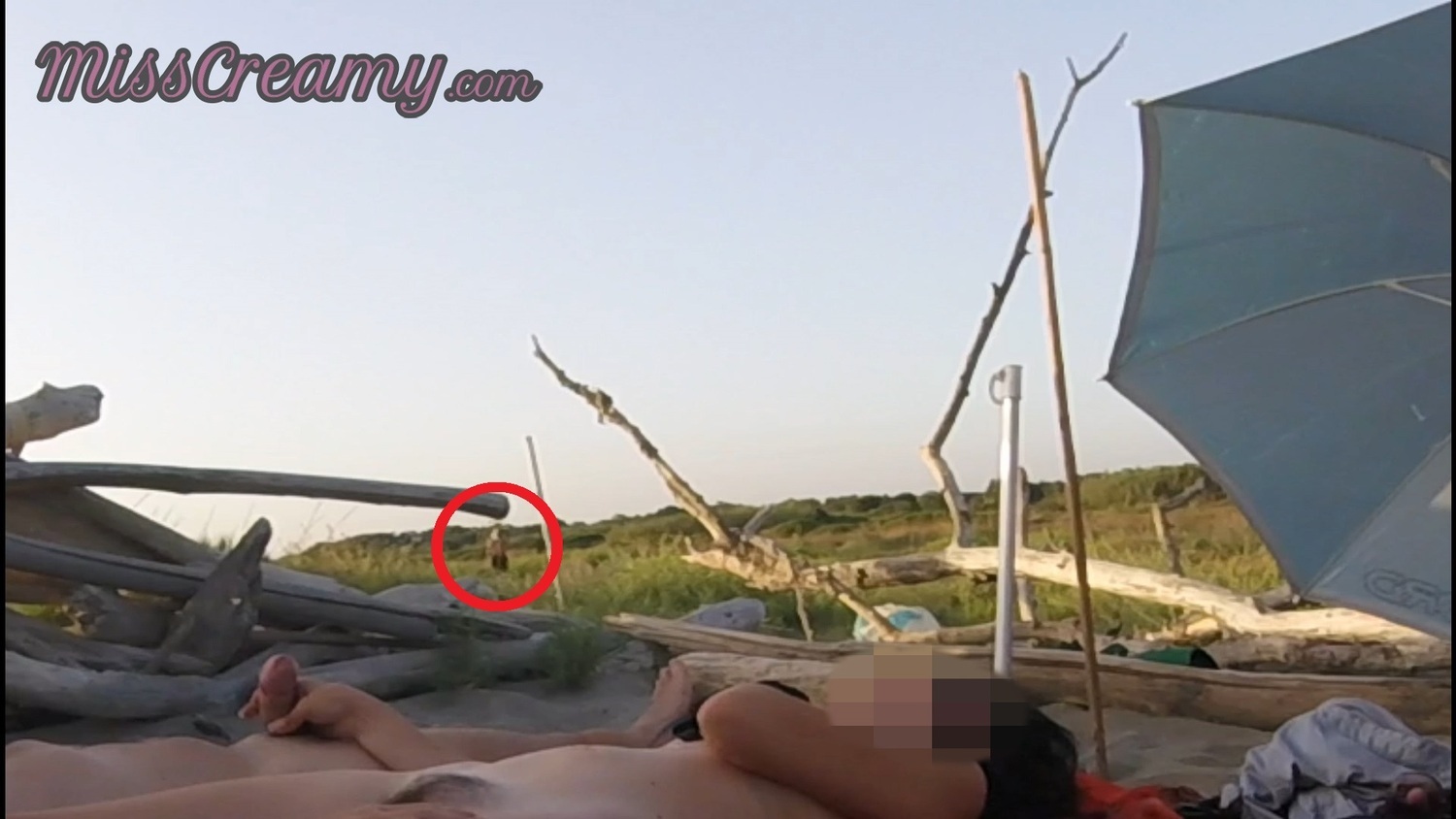 horny nudist women grabbing cock on beach