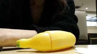 Japanese girl masturbation & squirt in McDonald's