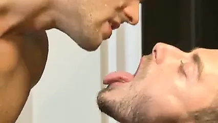 Gay cum kissing