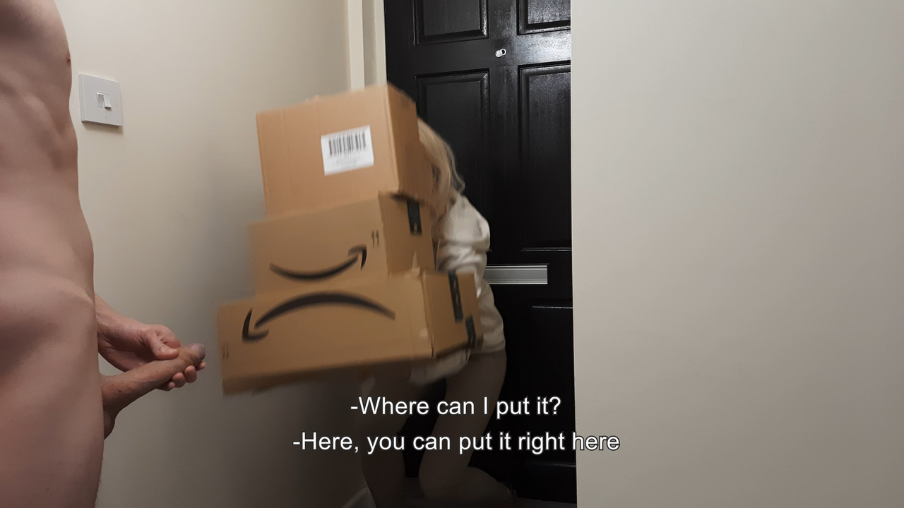 Amazon Delivery Girl Couldn't Resist Naked Jerking off Guy xHamster.