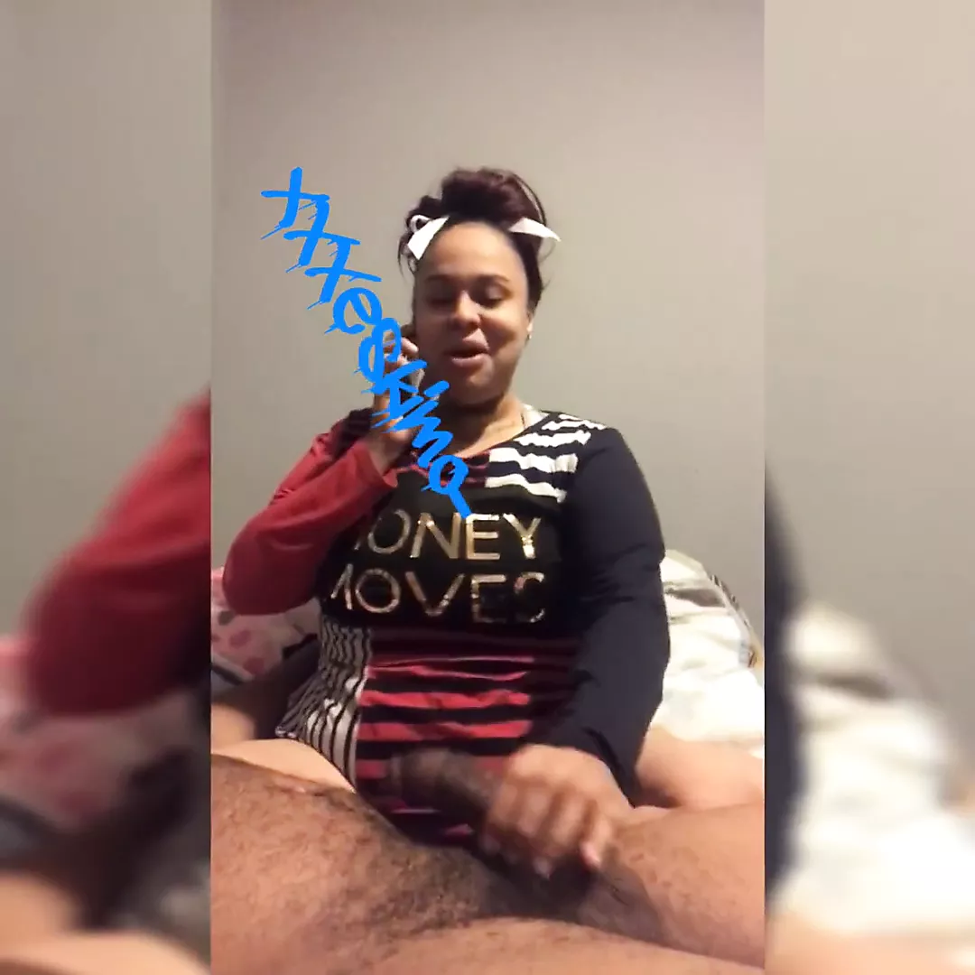 Ebony on phone to babyfather whilst sucking dick