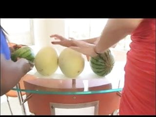 Huge lesbian melon - Huge interracial tit lesbians sucking melons