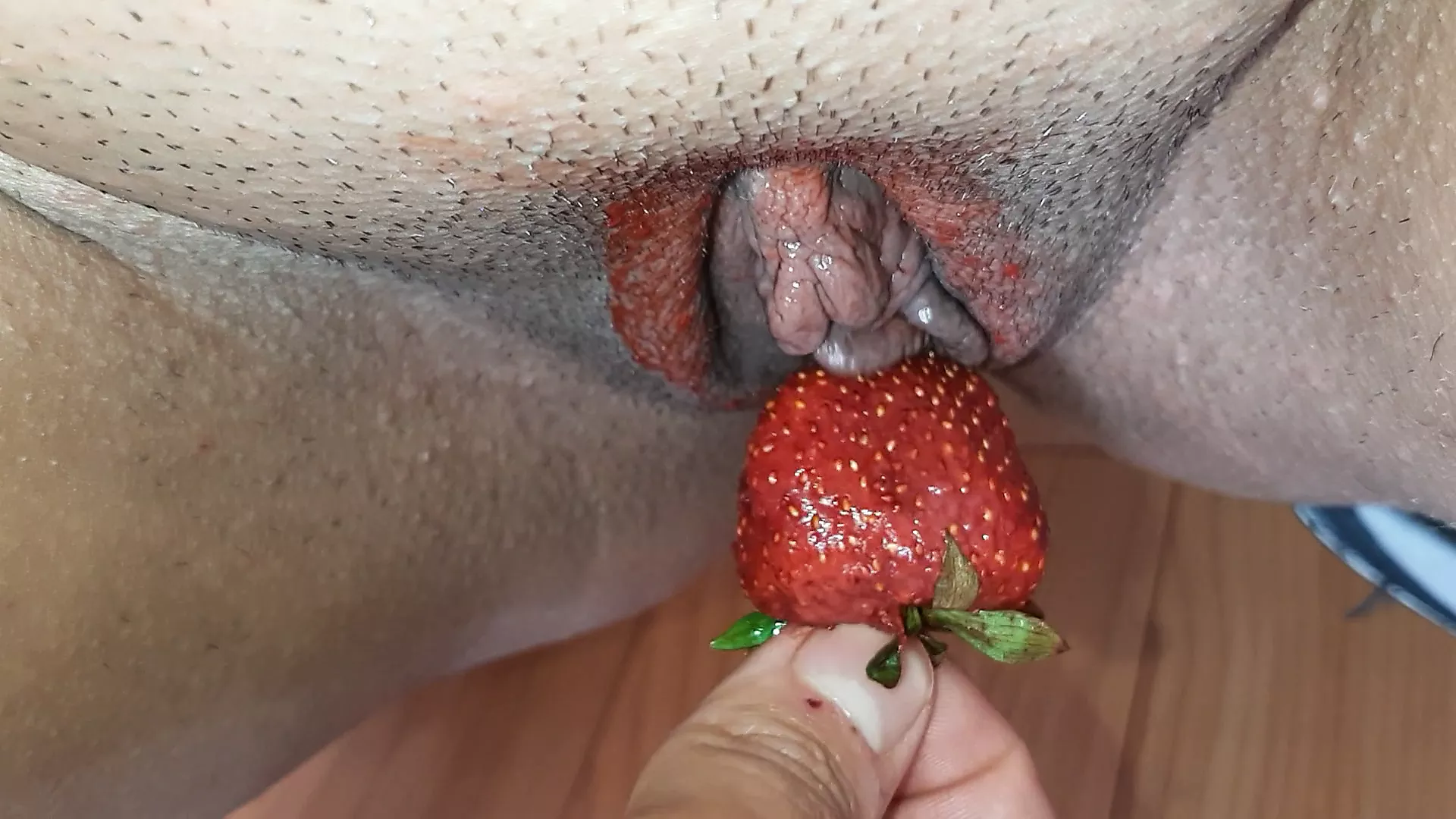 Three Girlfriends Cum From Strawberries