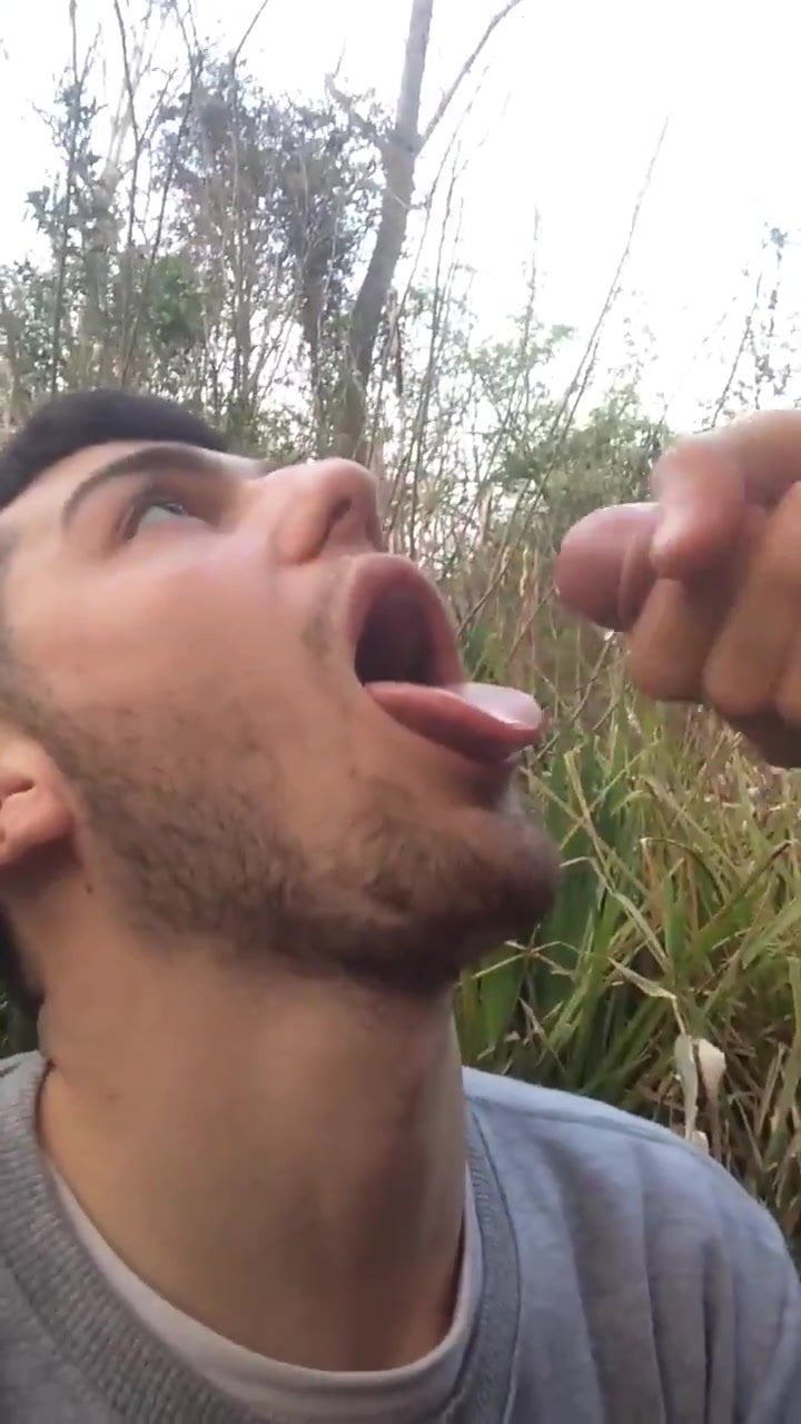 spanking white lick penis outdoor