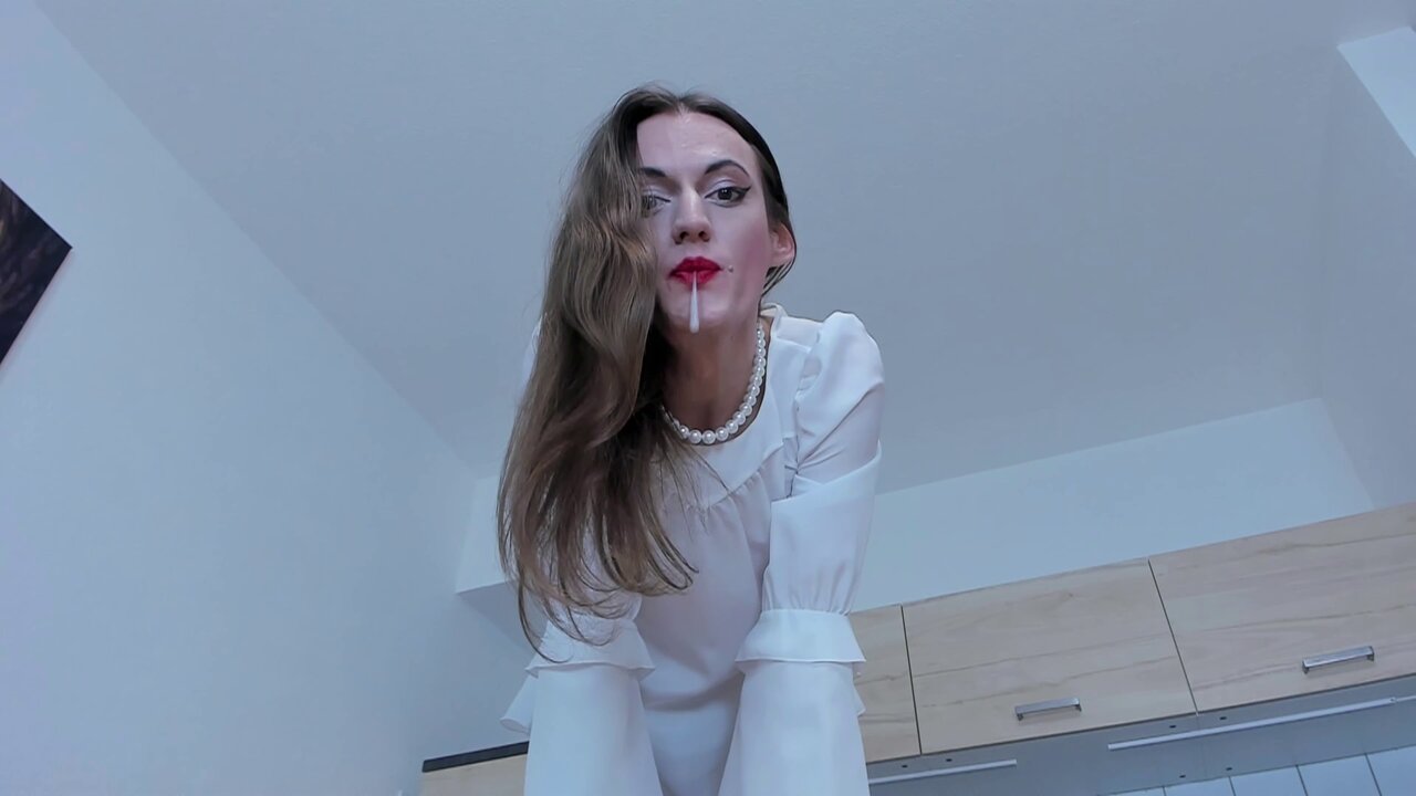 joi with countdown dominant mistress spit and cum in your mouth and face image photo