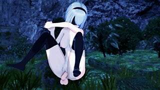 Nier Automata - Yorha 2B Gets Fucked In The Forrest