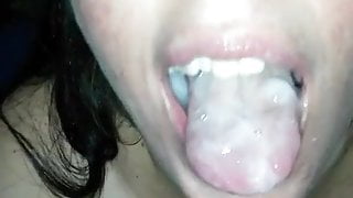 my ex-wife swallowing my cumshot